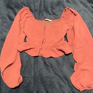 Altar'd State Dusty Rose Long Sleeve Blouse